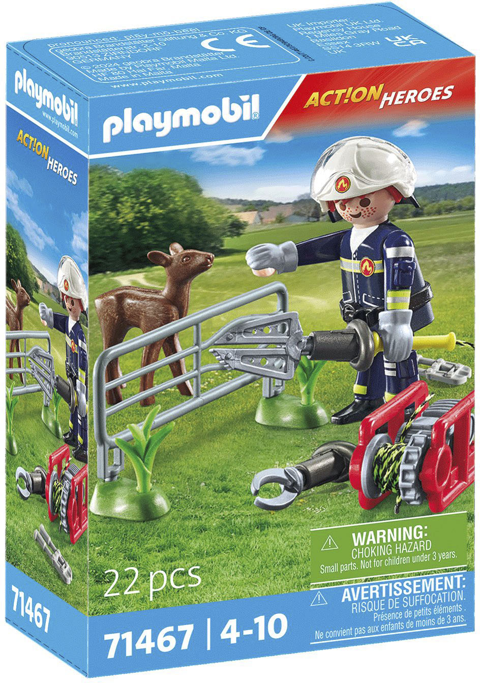 Playmobil® Konstruktions-Spielset »Feuerwehr-Tierrettung (71467), Action Heroes«, (22 St.), Made in Europe von Playmobil®