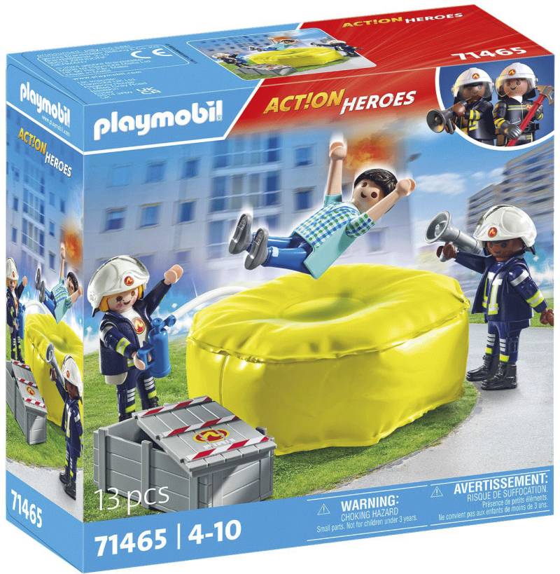 Playmobil® Konstruktions-Spielset »Feuerwehrleute mit Luftkissen (71465), Action Heroes«, (13 St.), Made in Europe von Playmobil®