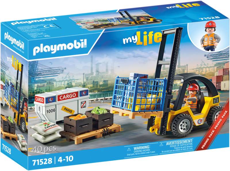 Playmobil® Konstruktions-Spielset »Gabelstapler mit Fracht (71528), My Life«, (40 St.), Made in Germany von Playmobil®