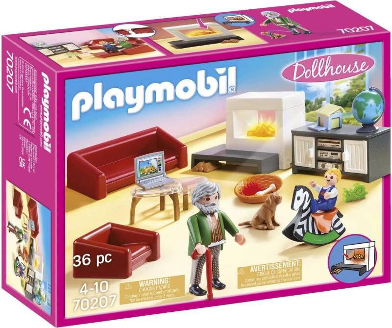 Playmobil® Konstruktions-Spielset »Gemütliches Wohnzimmer (70207), Dollhouse«, (36 St.), Made in Germany von Playmobil®