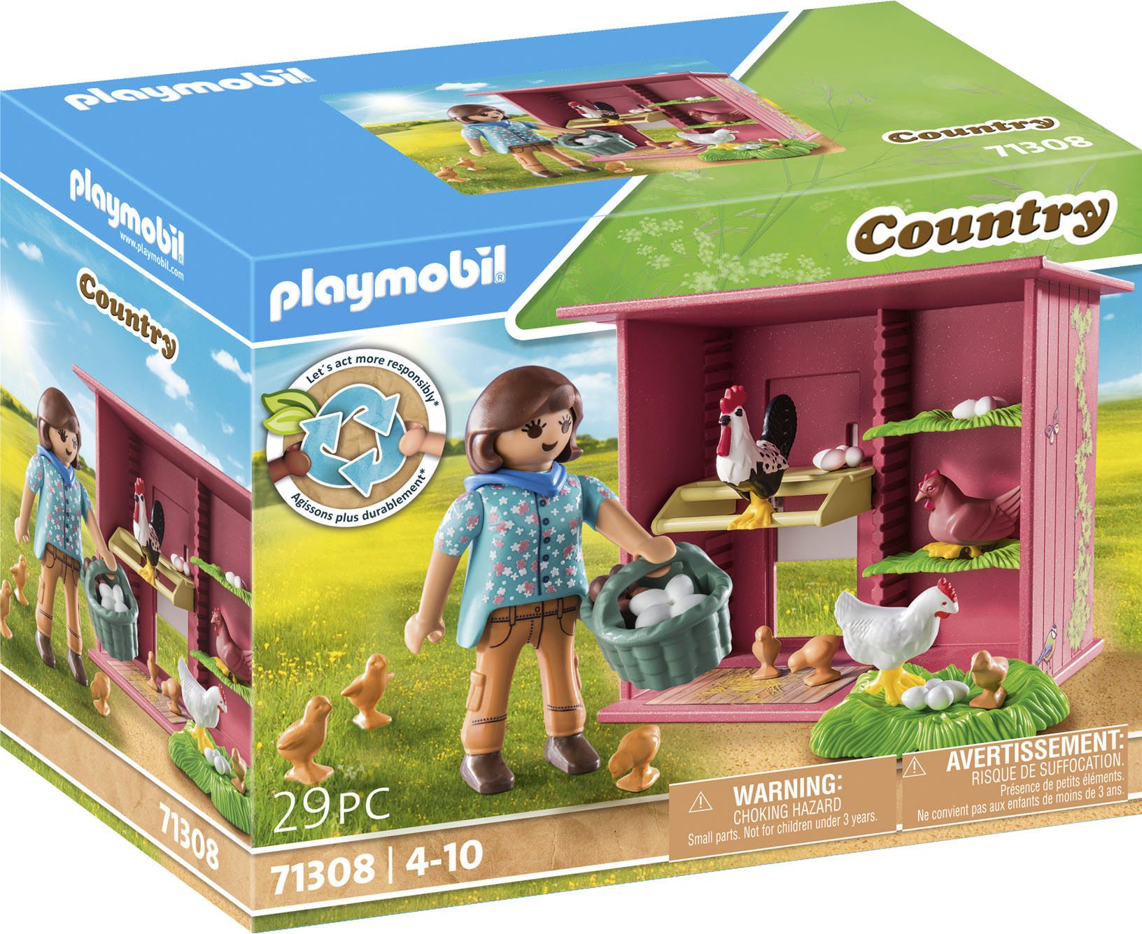 Playmobil® Konstruktions-Spielset »Hühner mit Küken (71308), Country«, (29 St.), teilweise aus recyceltem Material; Made in Germany von Playmobil®