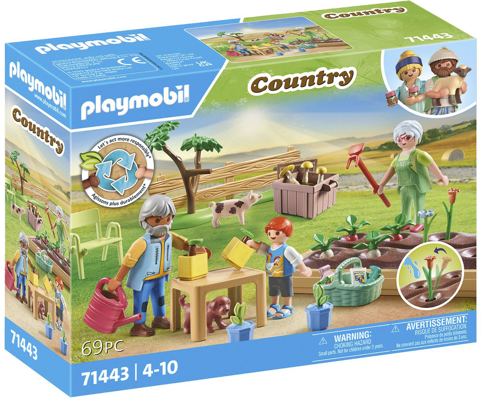 Playmobil® Konstruktions-Spielset »Idyllischer Gemüsegarten bei den Grosseltern (71443), Country«, (69 St.), teilweise aus recyceltem Material; Made in Europe von Playmobil®