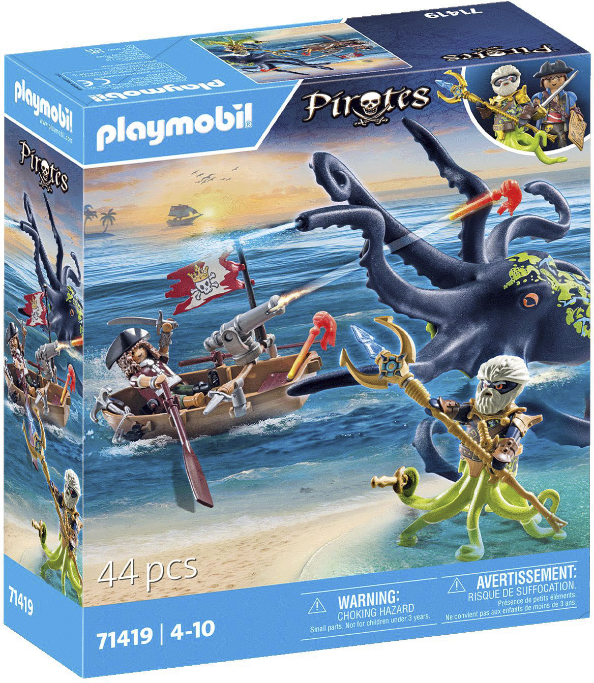 Playmobil® Konstruktions-Spielset »Kampf gegen den Riesenoktopus (71419), Pirates«, (44 St.), Made in Europe von Playmobil®