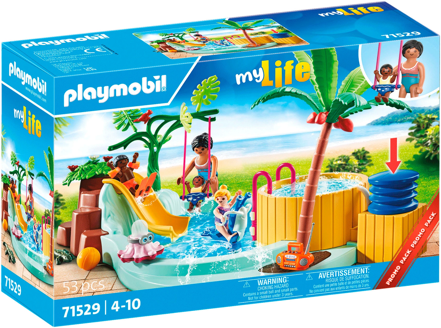 Playmobil® Konstruktions-Spielset »Kinderbecken mit Whirlpool (71529), My Life«, (53 St.), Made in Germany von Playmobil®