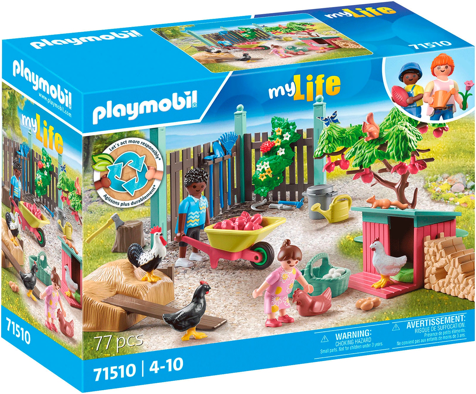 Playmobil® Konstruktions-Spielset »Kleine Hühnerfarm im Tiny Haus Garten (71510), My Life«, (77 St.), Made in Europe von Playmobil®