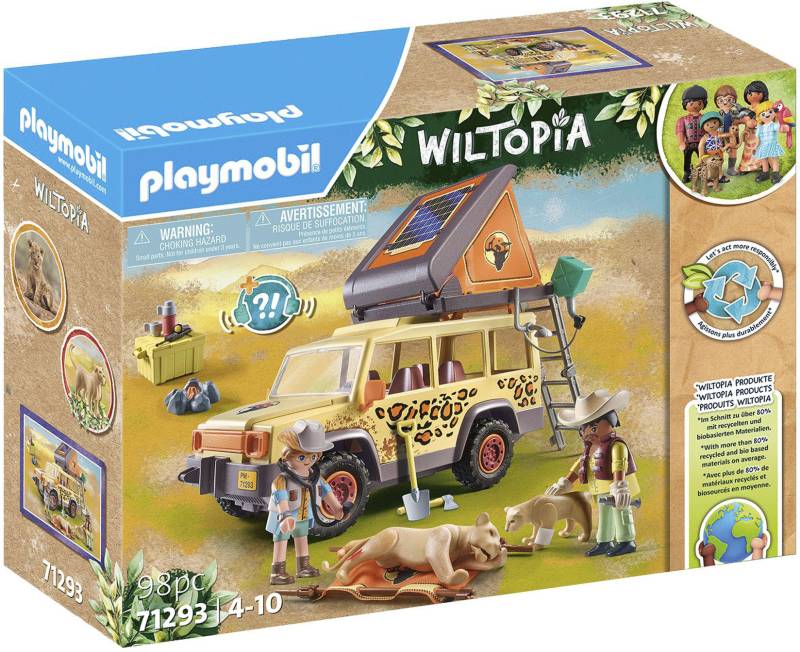 Playmobil® Konstruktions-Spielset »Mit dem Geländewagen bei den Löwen (71293), Wiltopia«, (98 St.), teilweise aus recyceltem Material; Made in Germany von Playmobil®