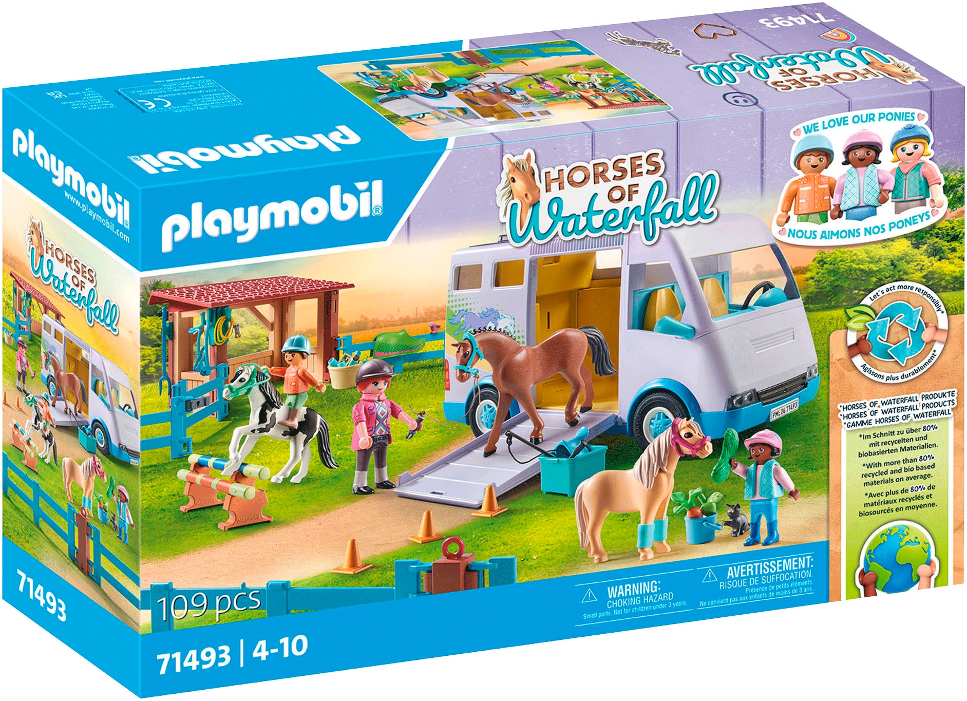 Playmobil® Konstruktions-Spielset »Mobile Reitschule (71493), Horses of Waterfall«, (109 St.), Made in Europe von Playmobil®