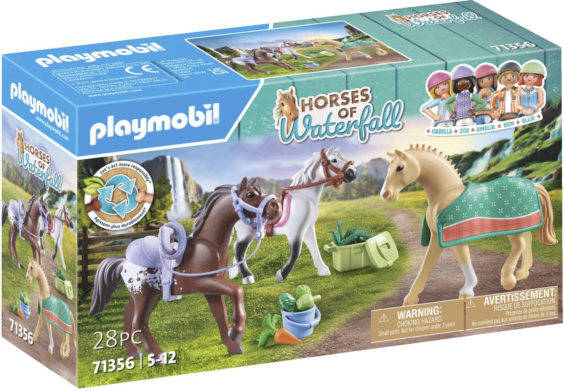 Playmobil® Konstruktions-Spielset »Morgan, Quarter Horse & Shagya Araber (71356), Horses of Waterfall«, (28 St.), 3 Pferde von Playmobil®