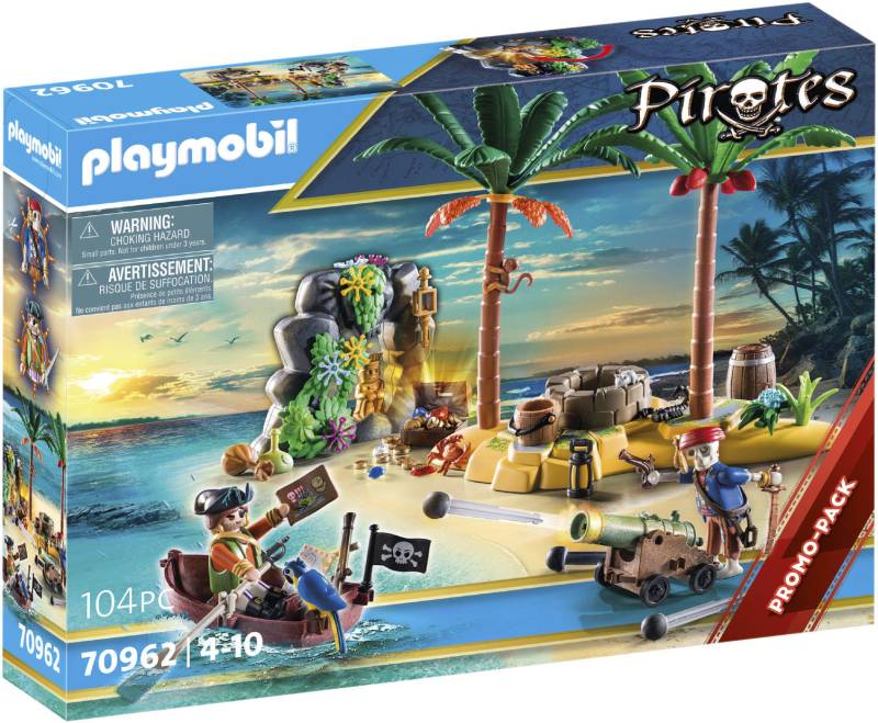 Playmobil® Konstruktions-Spielset »Piratenschatzinsel mit Skelett (70962), Piraten«, (104 St.), Made in Germany von Playmobil®