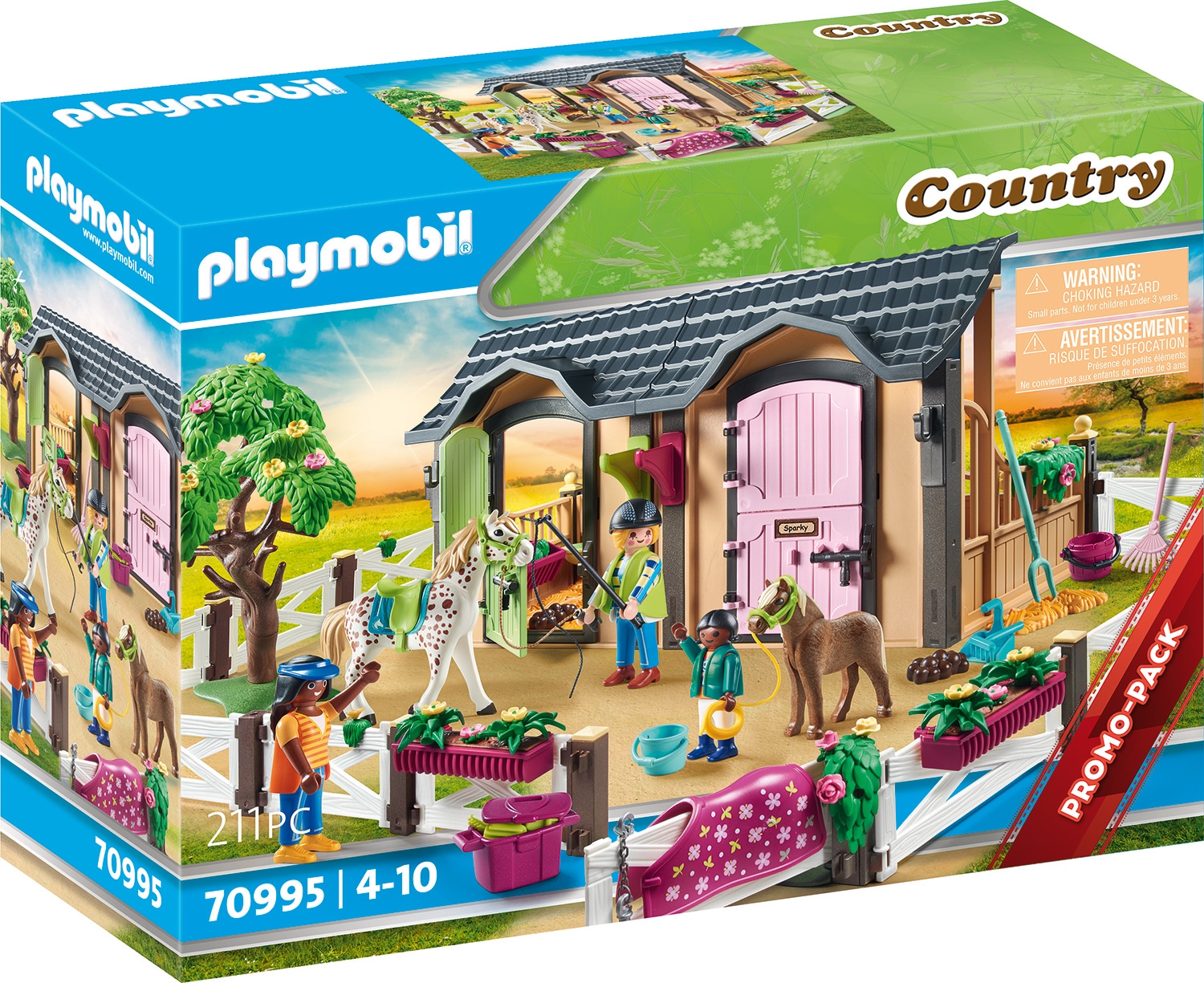 Playmobil® Konstruktions-Spielset »Reitunterricht mit Pferdeboxen (70995), Country«, (211 St.), Made in Germany von Playmobil®