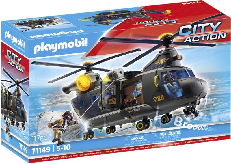 Playmobil® Konstruktions-Spielset »SWAT-Rettungshelikopter (71149), City Action«, (117 St.), Made in Europe; mit Licht und Sound von Playmobil®