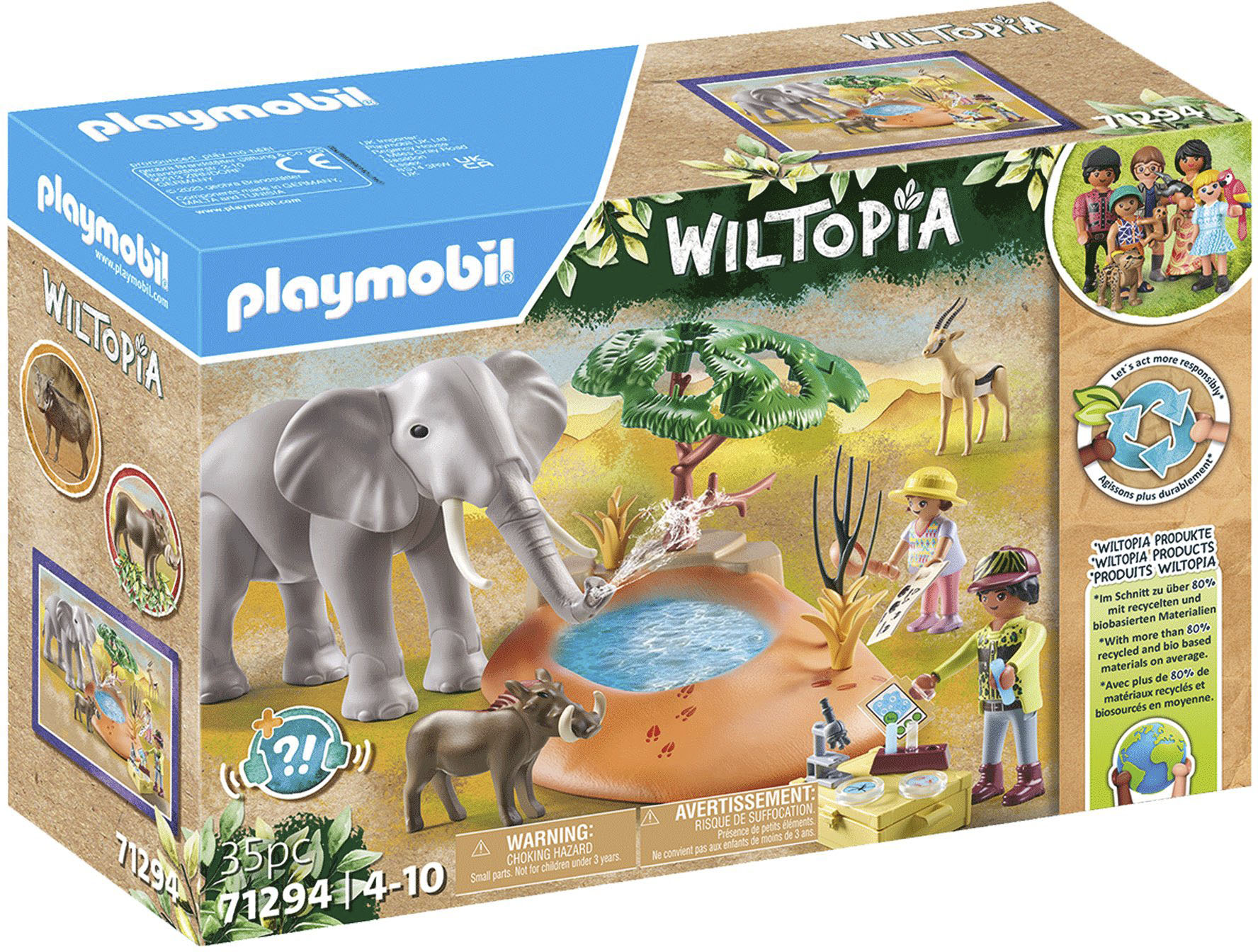 Playmobil® Konstruktions-Spielset »Spritztour zum Wasserloch (71294), Wiltopia«, (35 St.), teilweise aus recyceltem Material; Made in Europe von Playmobil®