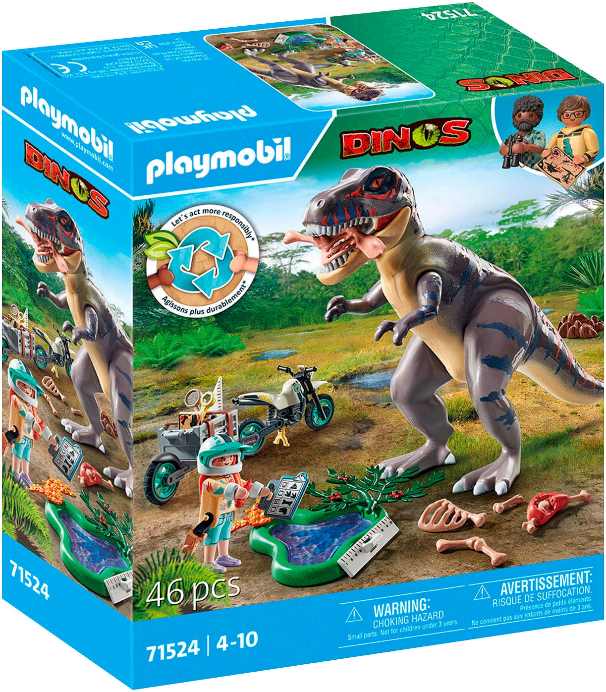 Playmobil® Konstruktions-Spielset »T-Rex-Spurensuche (71524), Dinos«, (46 St.), Made in Europe von Playmobil®