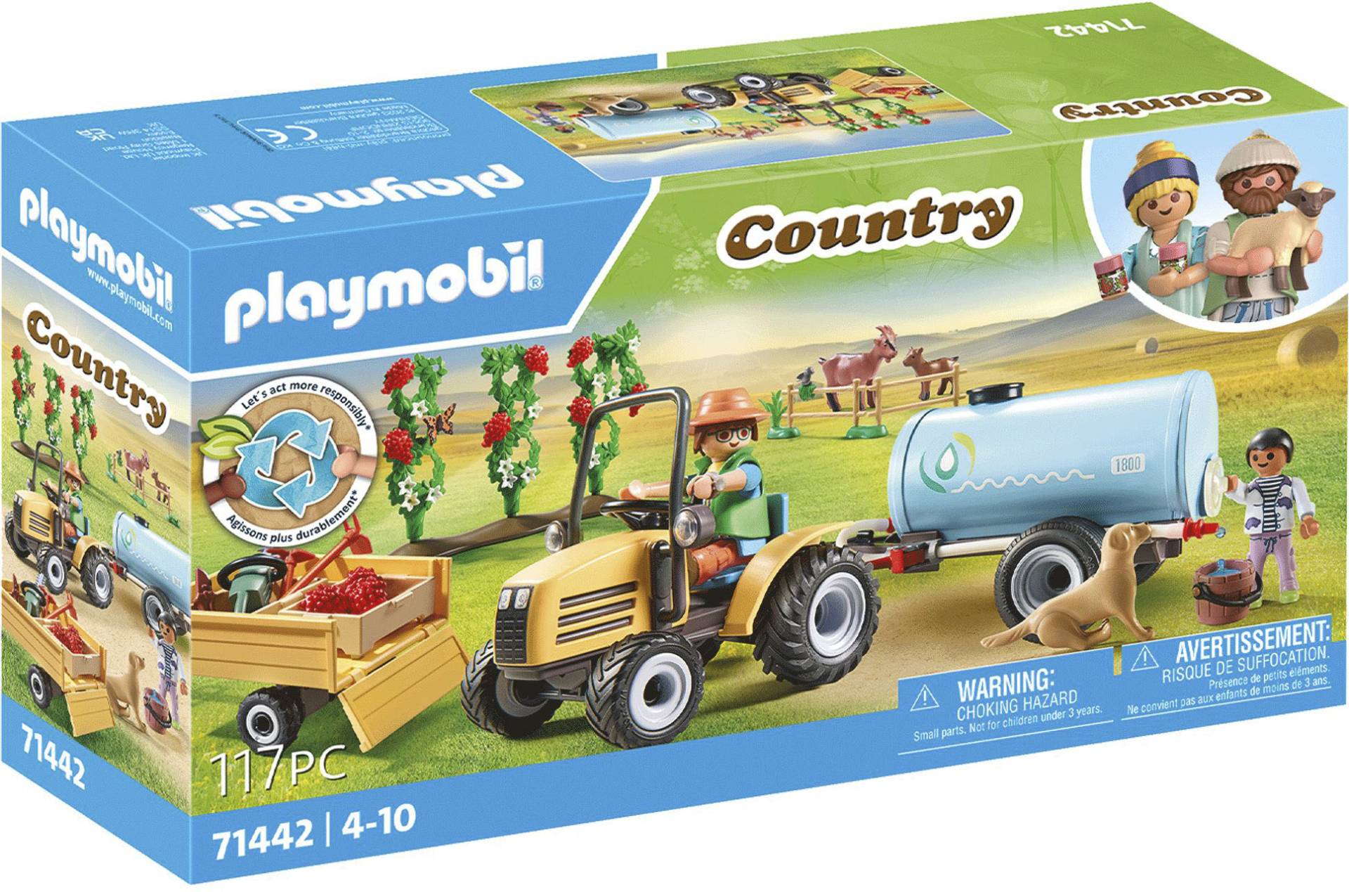 Playmobil® Konstruktions-Spielset »Traktor mit Anhänger und Wassertank (71442), Country«, (117 St.), teilweise aus recyceltem Material; Made in Germany von Playmobil®