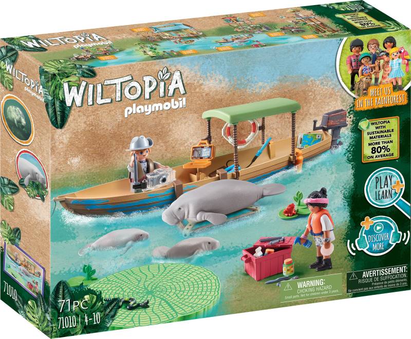 Playmobil® Konstruktions-Spielset »Wiltopia - Bootsausflug zu den Seekühen (71010), Wiltopia«, (71 St.), teilweise aus recyceltem Material; Made in Europe von Playmobil®