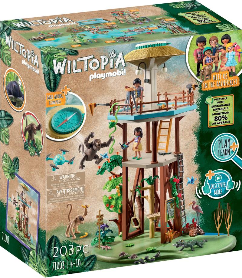 Playmobil® Konstruktions-Spielset »Wiltopia - Forschungsturm mit Kompass (71008), Wiltopia«, (203 St.), teilweise aus recyceltem Material; Made in Europe von Playmobil®