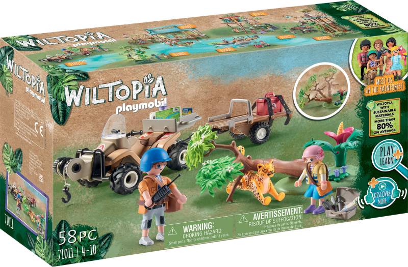 Playmobil® Konstruktions-Spielset »Wiltopia - Tierrettungs-Quad (71011), Wiltopia«, (58 St.), teilweise aus recyceltem Material; Made in Europe von Playmobil®