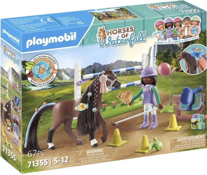 Playmobil® Konstruktions-Spielset »Zoe & Blaze mit Turnierparcours (71355), Horses of Waterfall«, (67 St.), teilweise aus recyceltem Material von Playmobil®