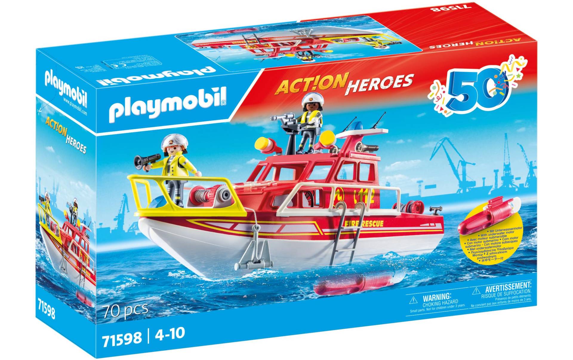 Playmobil® Spielbausteine »50 Jahre Playmobil Feuerlöschboot 71598«, (98 St.) von Playmobil®