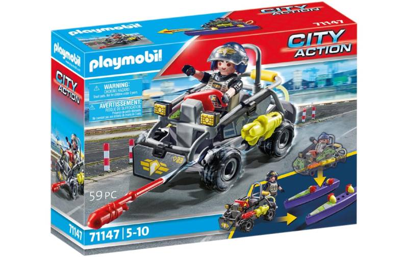 Playmobil® Spielbausteine »City Action SWAT-Multi-Terrain-Quad 71147«, (59 St.) von Playmobil®