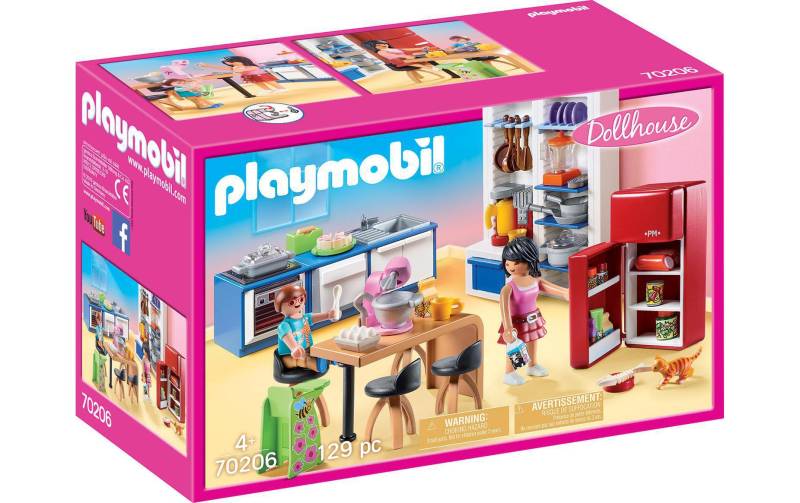 Playmobil® Spielbausteine »Dollhouse Familienküche 70206«, (129 St.) von Playmobil®