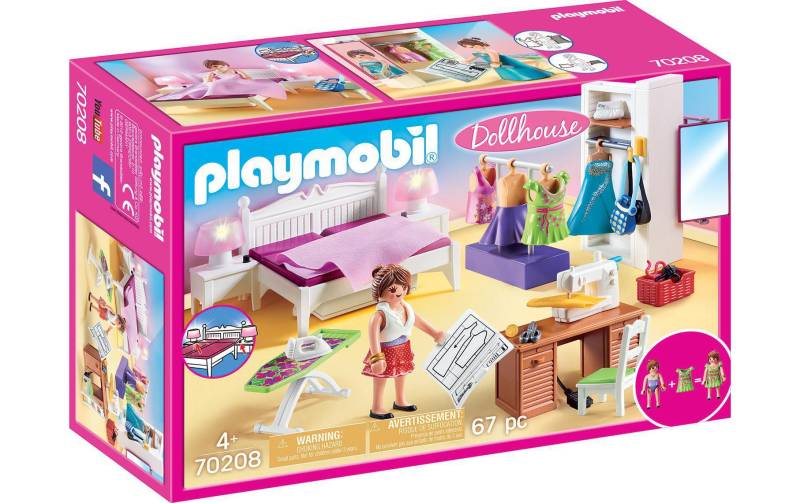 Playmobil® Spielbausteine »Dollhouse Schlafzimmer mit Nähecke 70208«, (67 St.) von Playmobil®