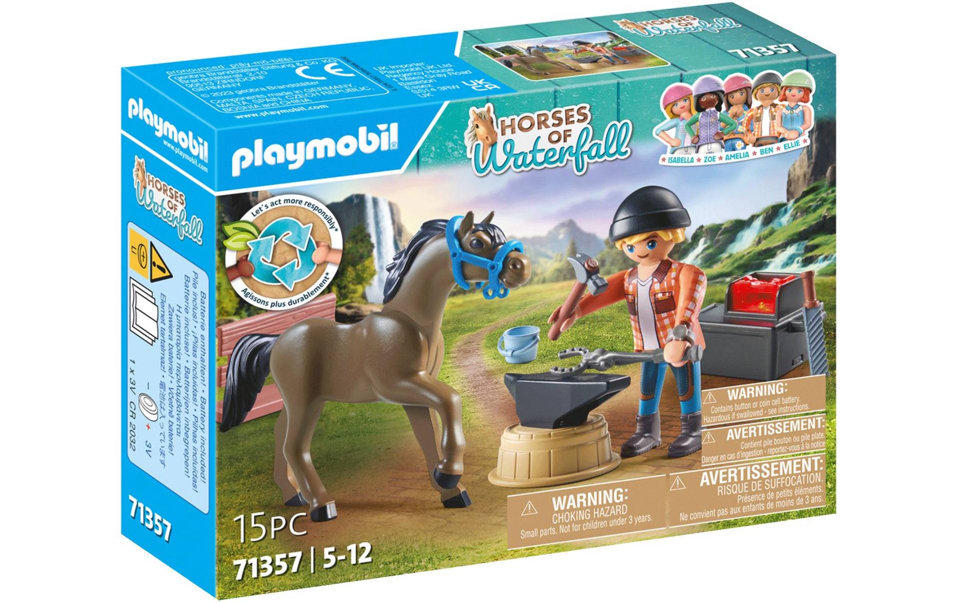 Playmobil® Spielbausteine »Horses of Waterfall Hufschmied Ben & Achilles 71357«, (15 St.) von Playmobil®