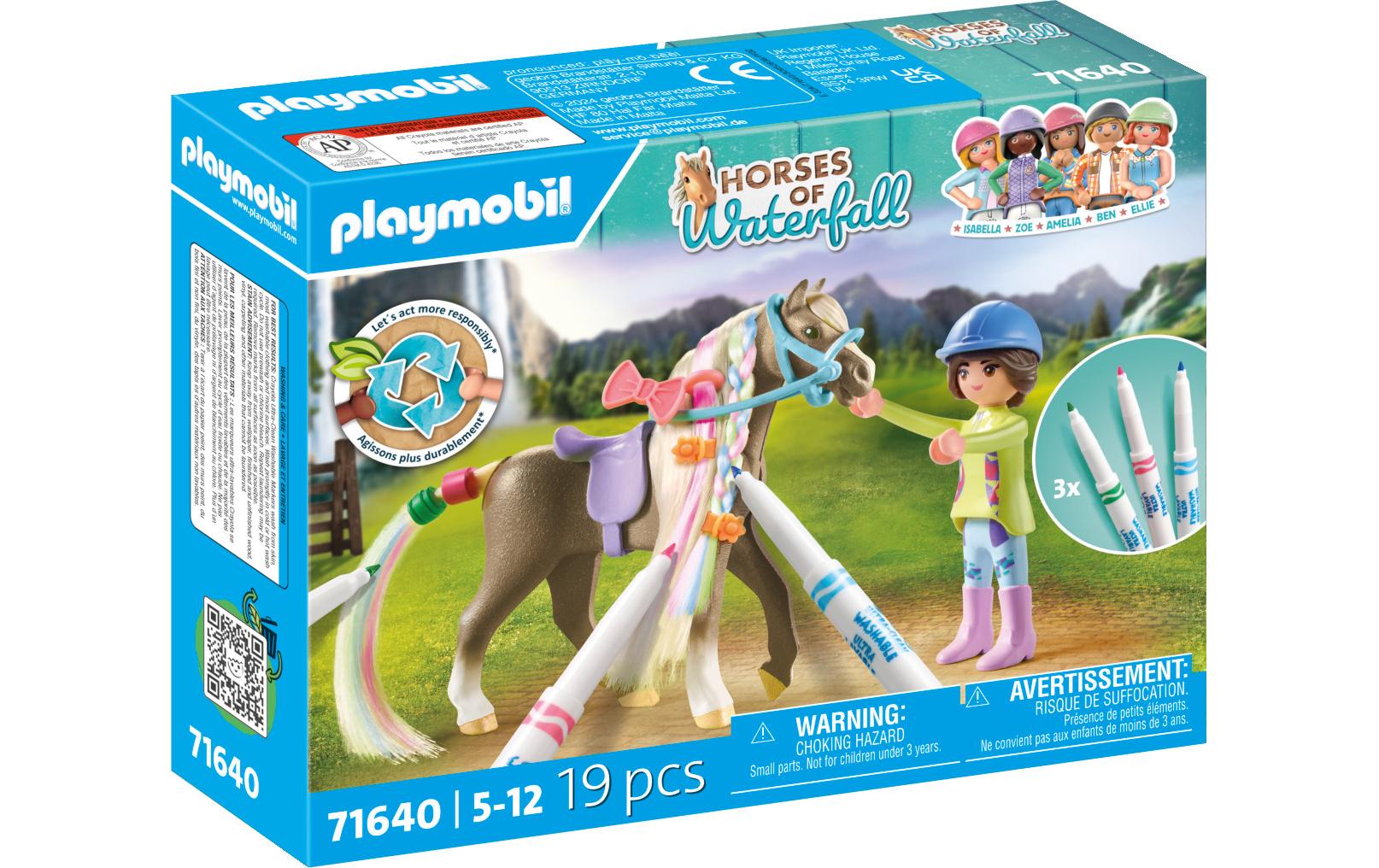 Playmobil® Spielbausteine »Horses of Waterfall Kreativset mit Pferd und Stiften 71640«, (19 St.) von Playmobil®