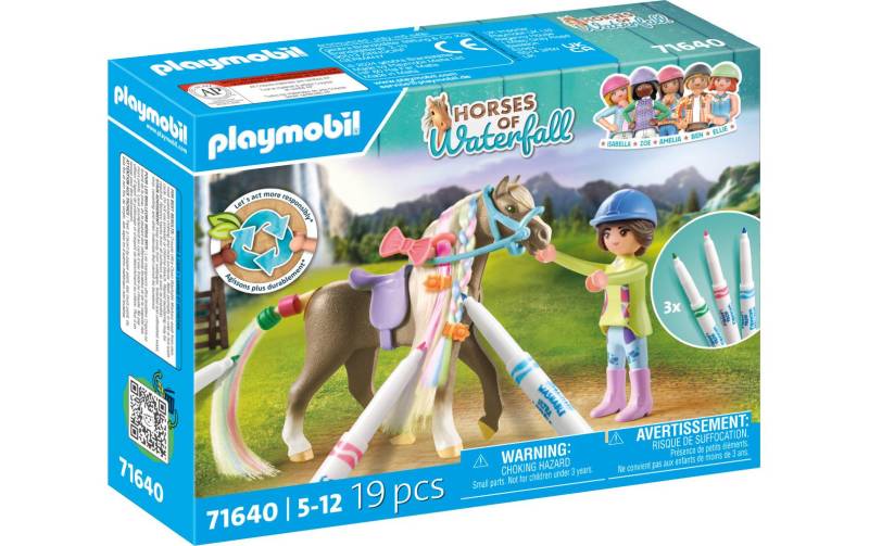 Playmobil® Spielbausteine »Horses of Waterfall Kreativset mit Pferd und Stiften 71640«, (19 St.) von Playmobil®