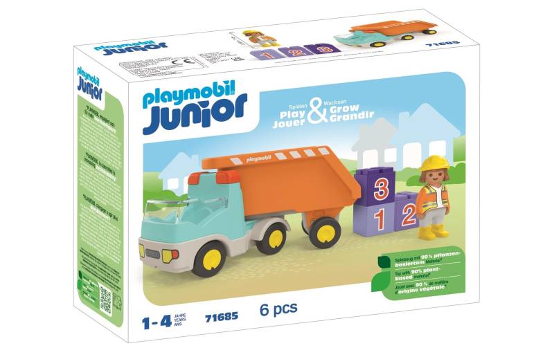 Playmobil® Spielbausteine »Junior Kipplaster mit Kippfunktion 71685«, (6 St.) von Playmobil®