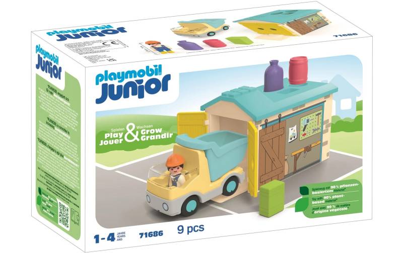 Playmobil® Spielbausteine »Junior LKW mit Sortiergarage 71686«, (6 St.) von Playmobil®