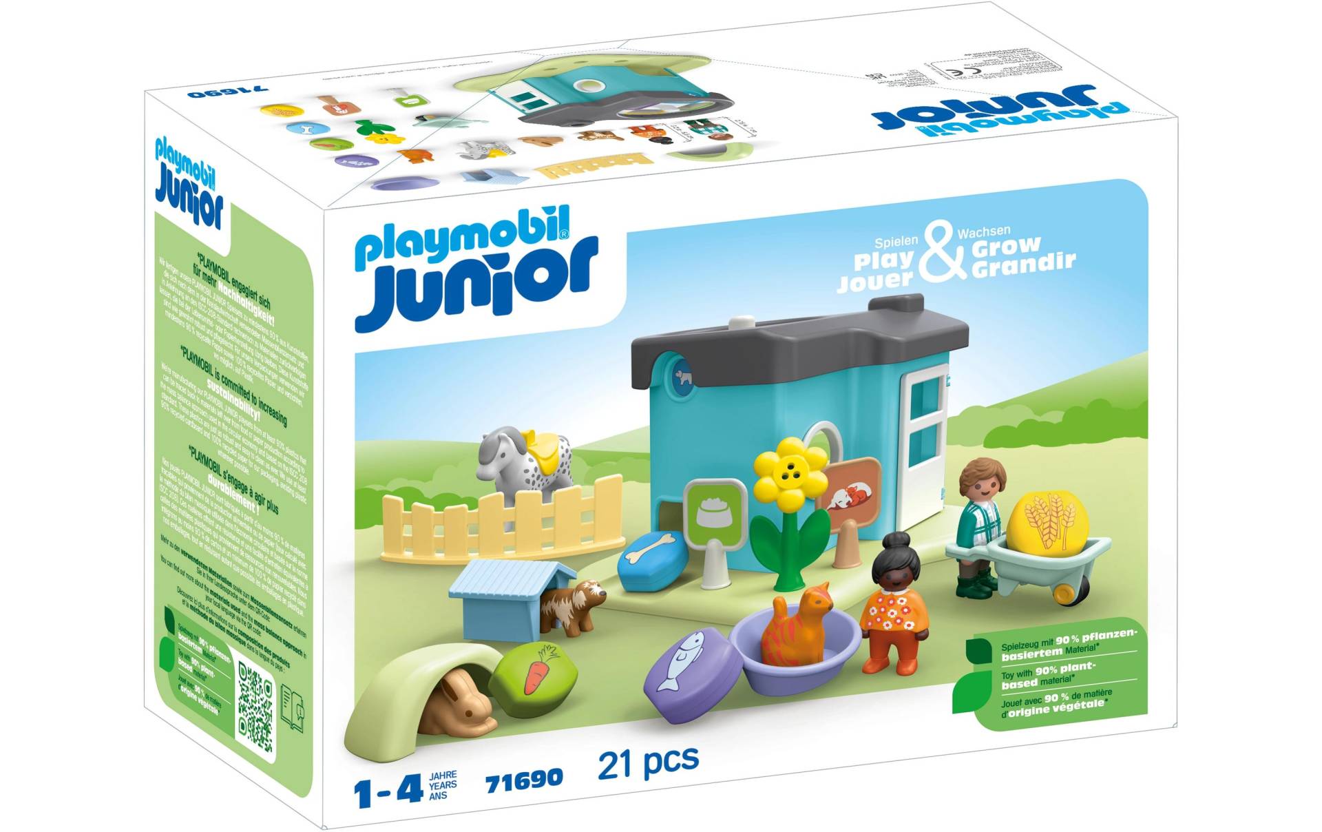 Playmobil® Spielbausteine »Junior Tierpension mit Futterspender 71690«, (21 St.) von Playmobil®