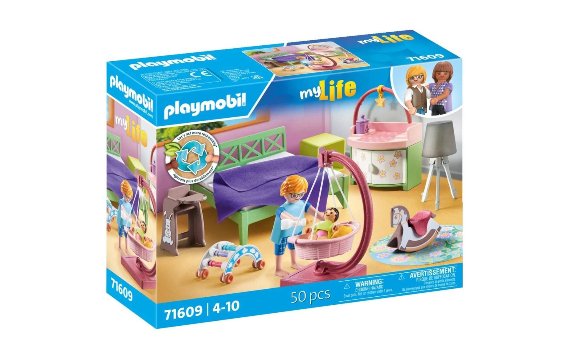Playmobil® Spielbausteine »My Life Schlafzimmer mit Babyspielecke 71609«, (50 St.) von Playmobil®