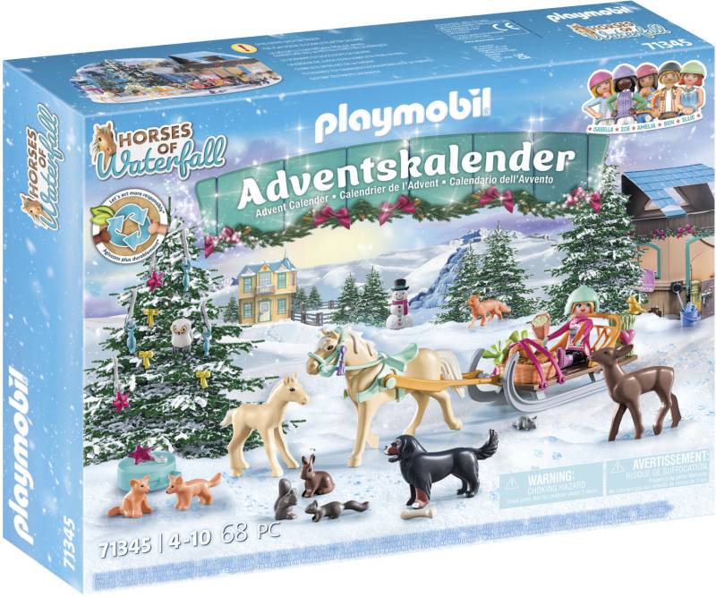 Playmobil® Spielzeug-Adventskalender »Spielbausteine, Pferde: Schlittenfahrt (71345)«, ab 4 Jahren, Horses of Waterfall; teilweise aus recyceltem Material von Playmobil®