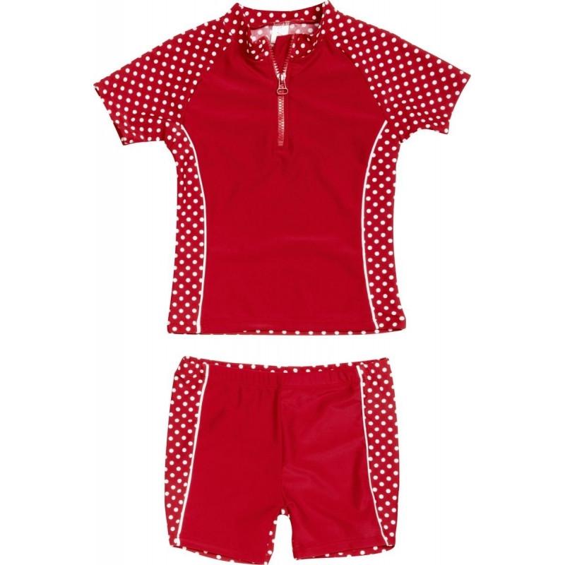 Badeanzug, Zweiteilig, Mit Uv-schutz Mädchen Dots Unisex  3-4A von Playshoes