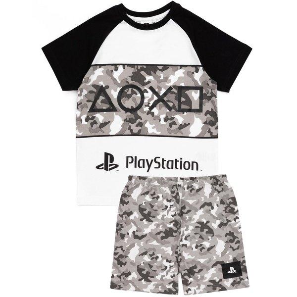 Gaming Schlafanzug Mit Shorts Jungen Schwarz 164 von Playstation