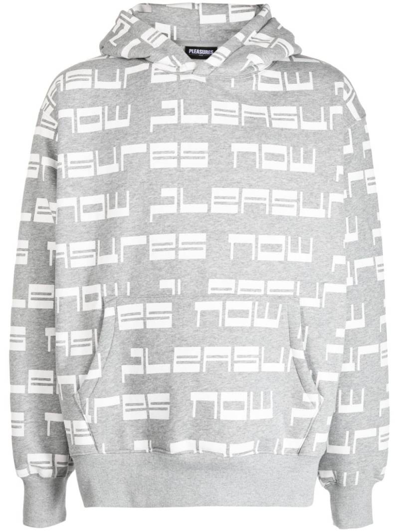 Pleasures Tier monogram-patterned hoodie - Grey von Pleasures