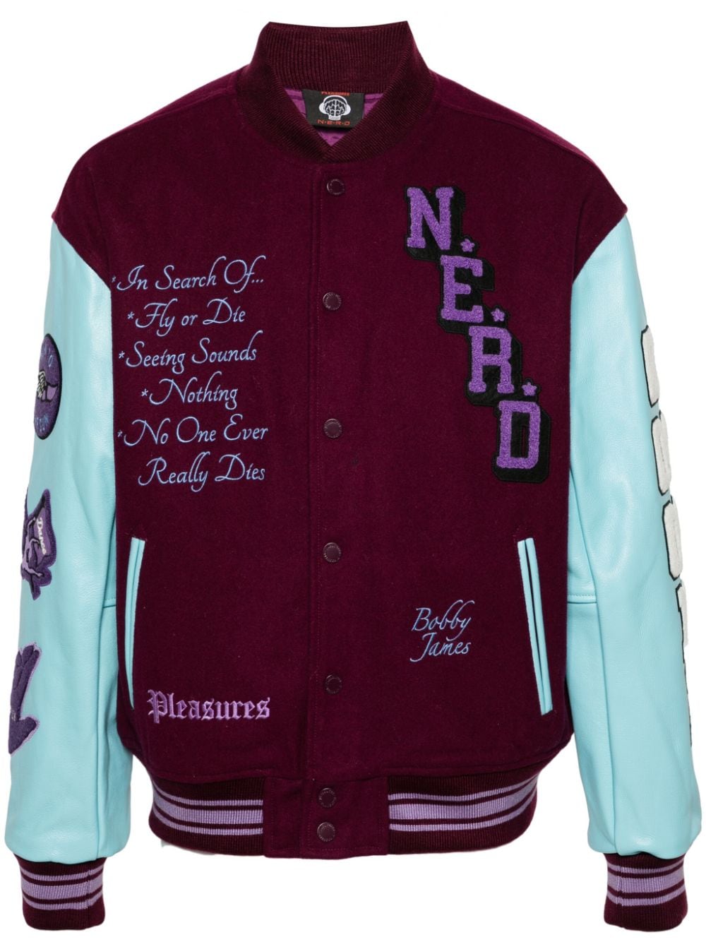 Pleasures Varsity logo-patches bomber jacket - Purple von Pleasures