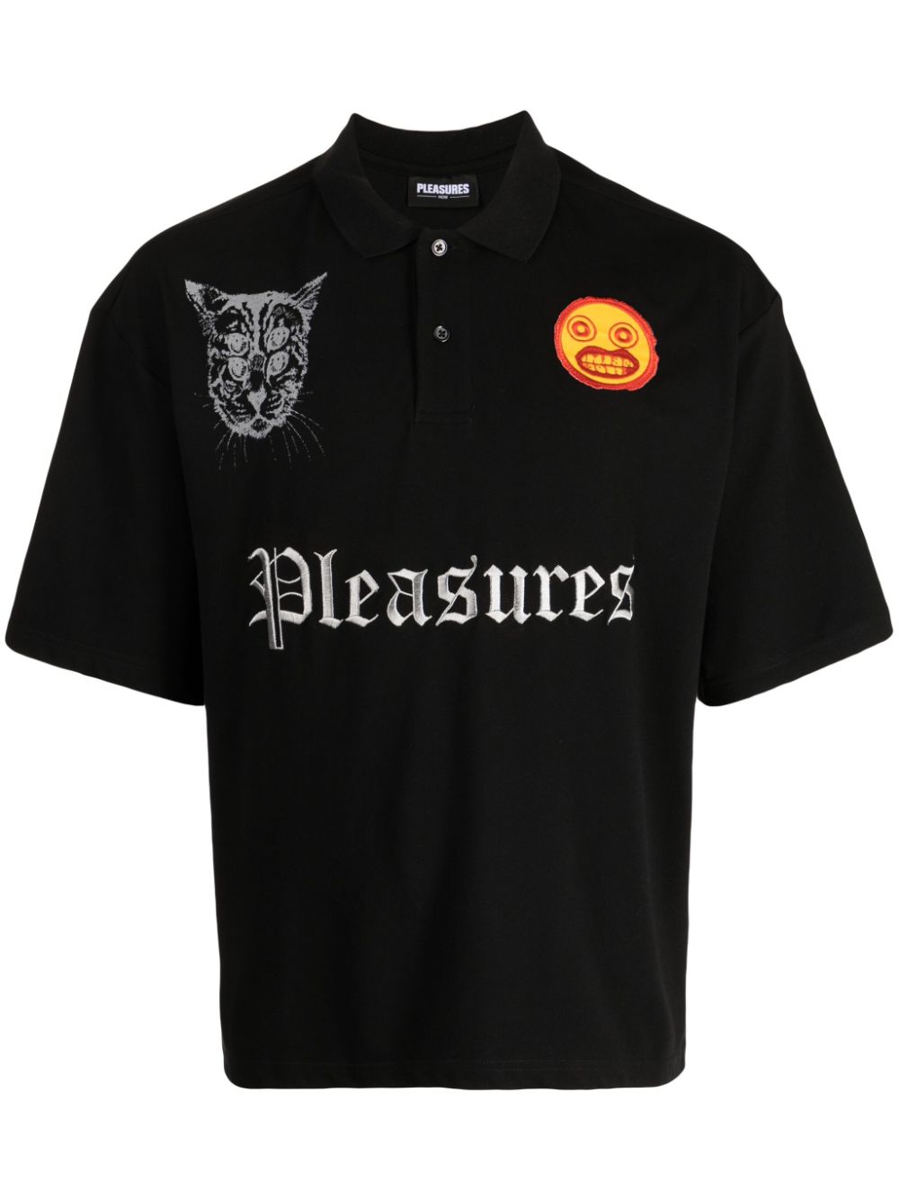 Pleasures Wyatt logo-embroidered polo shirt - Black von Pleasures