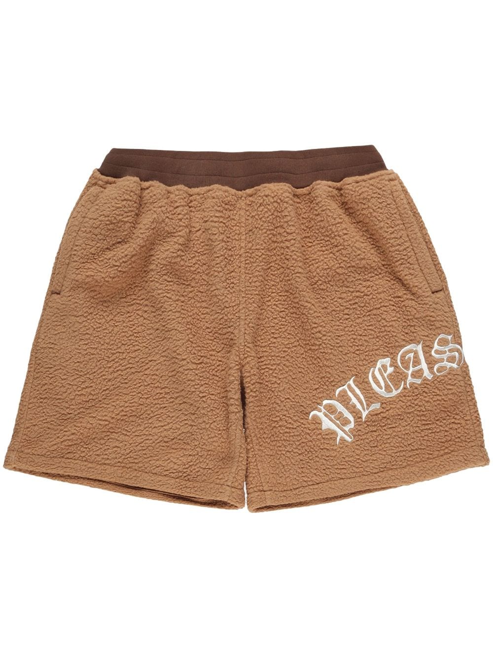 Pleasures embroidered-logo fleece shorts - Brown von Pleasures
