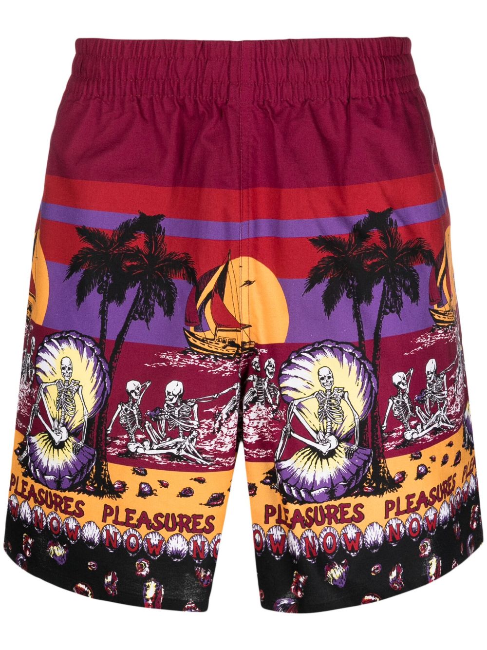 Pleasures illustration-print cotton deck shorts - Purple von Pleasures