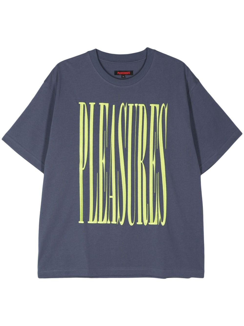 Pleasures logo-embroidered cotton T-shirt - Blue von Pleasures