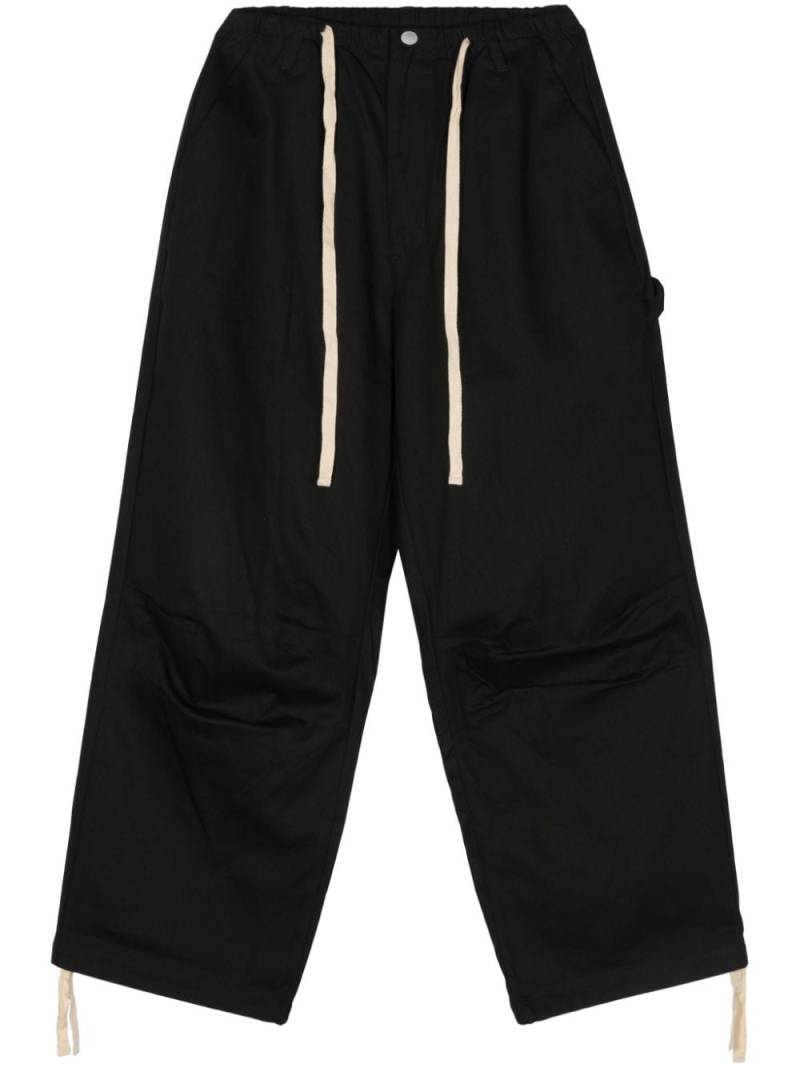 Pleasures logo-embroidered drawstring trousers - Black von Pleasures