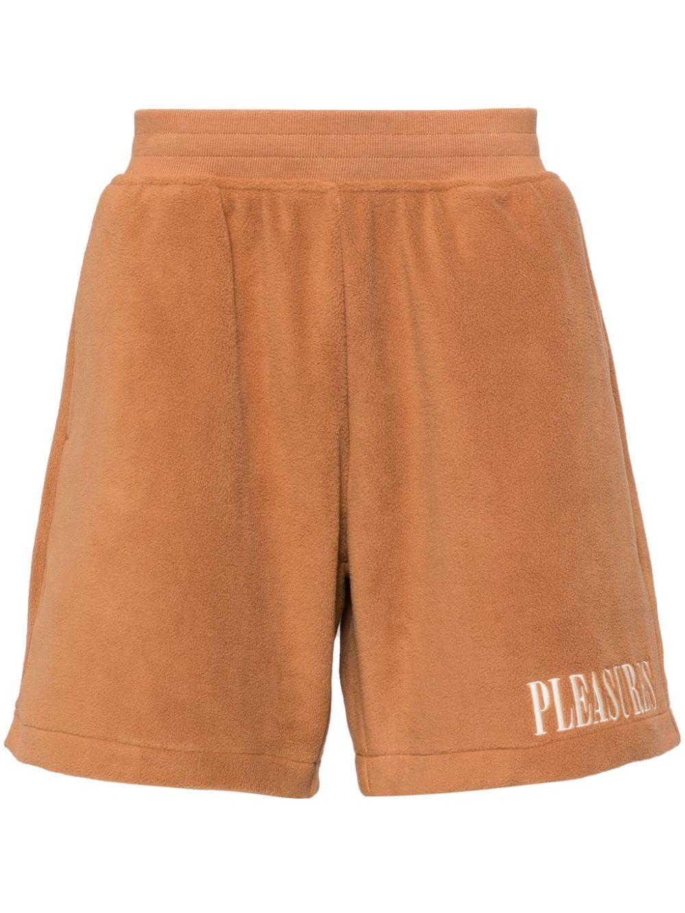 Pleasures logo-embroidered fleece shorts - Brown von Pleasures