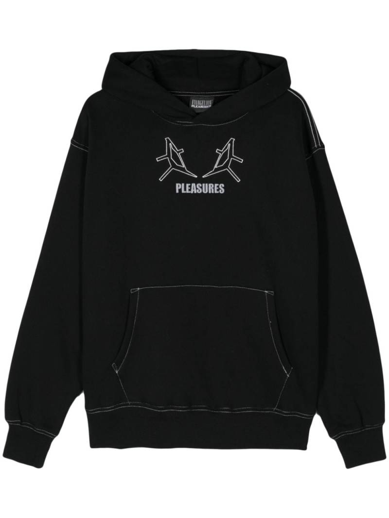 Pleasures logo-embroidered hoodie - Black von Pleasures