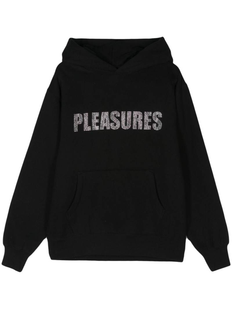 Pleasures rhinestone-logo pullover hoodie - Black von Pleasures