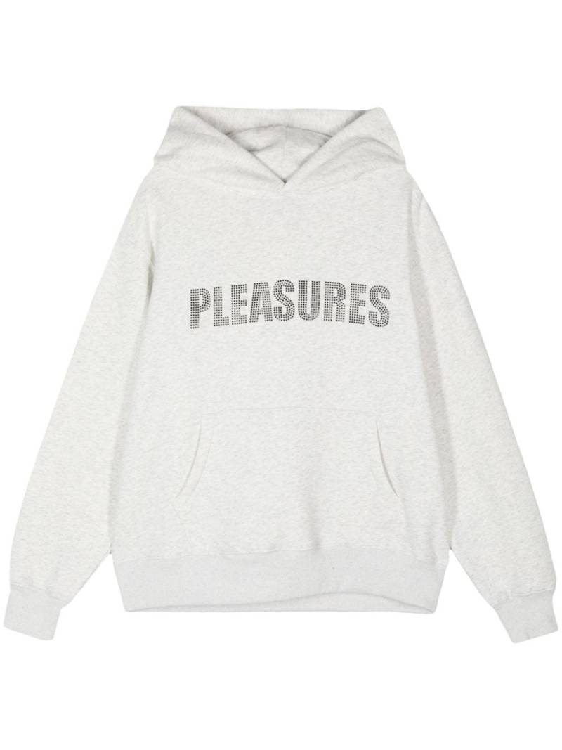 Pleasures rhinestone-logo pullover hoodie - Grey von Pleasures