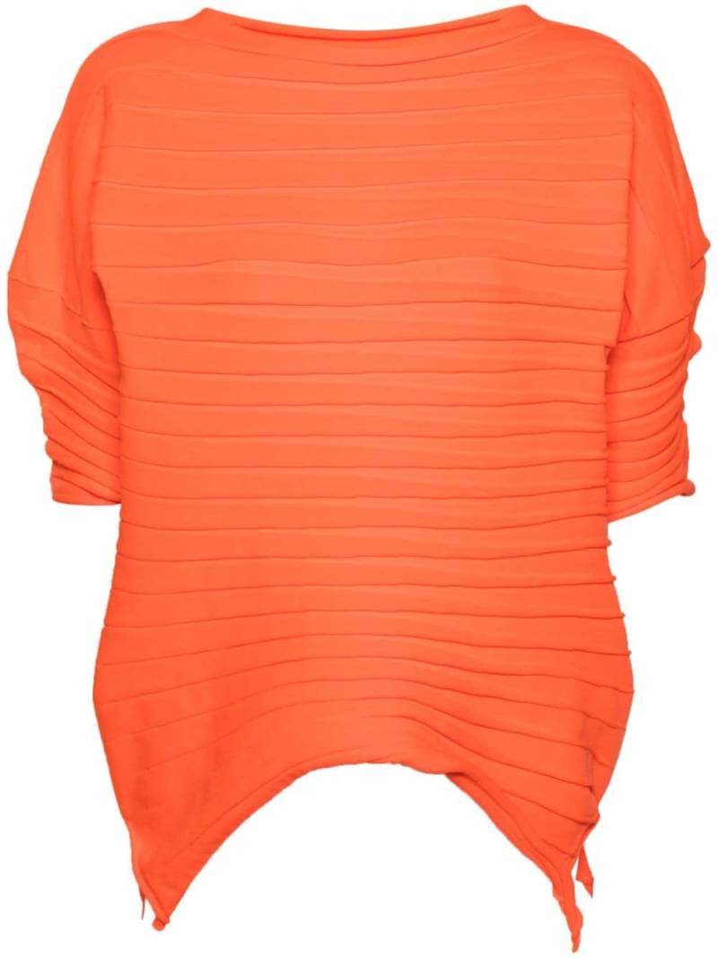 Pleats Please Issey Miyake Chili pleated asymmetric blouse - Orange von Pleats Please Issey Miyake