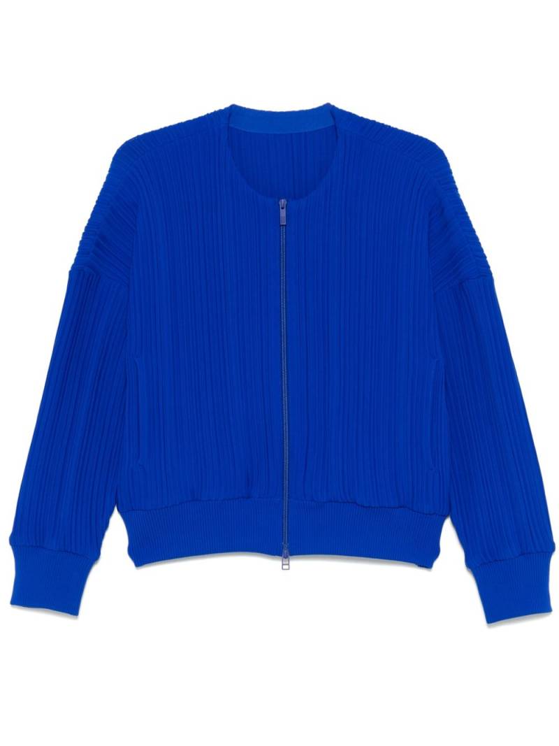 Pleats Please Issey Miyake Crepe Knit jacket - Blue von Pleats Please Issey Miyake