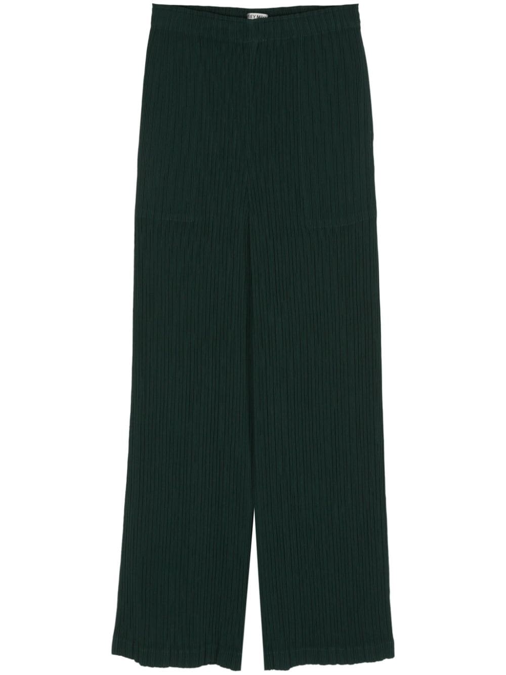 Pleats Please Issey Miyake Hatching plissé trousers - Green von Pleats Please Issey Miyake